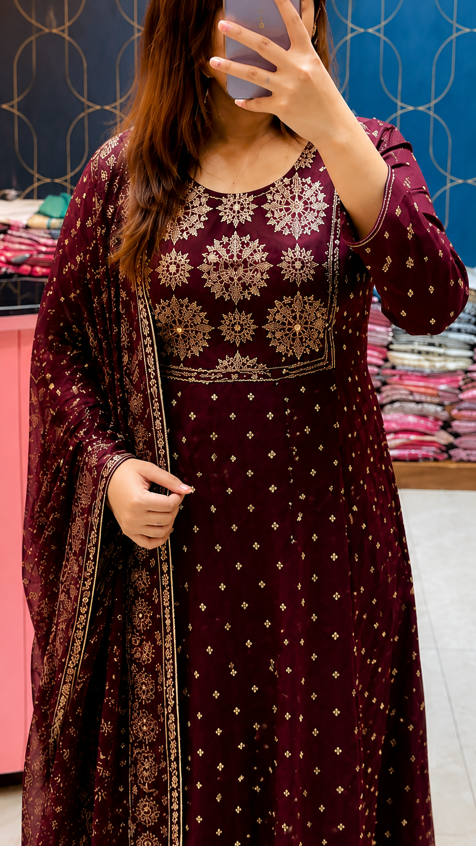 "Anarkali Kurti" & Pant Dupatta Set