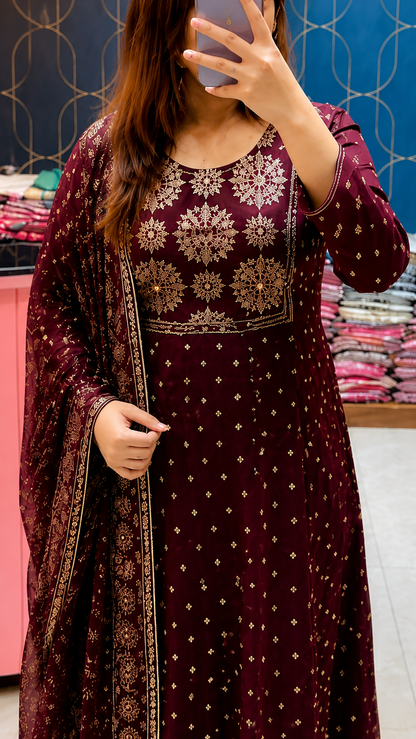 "Anarkali Kurti" & Pant Dupatta Set