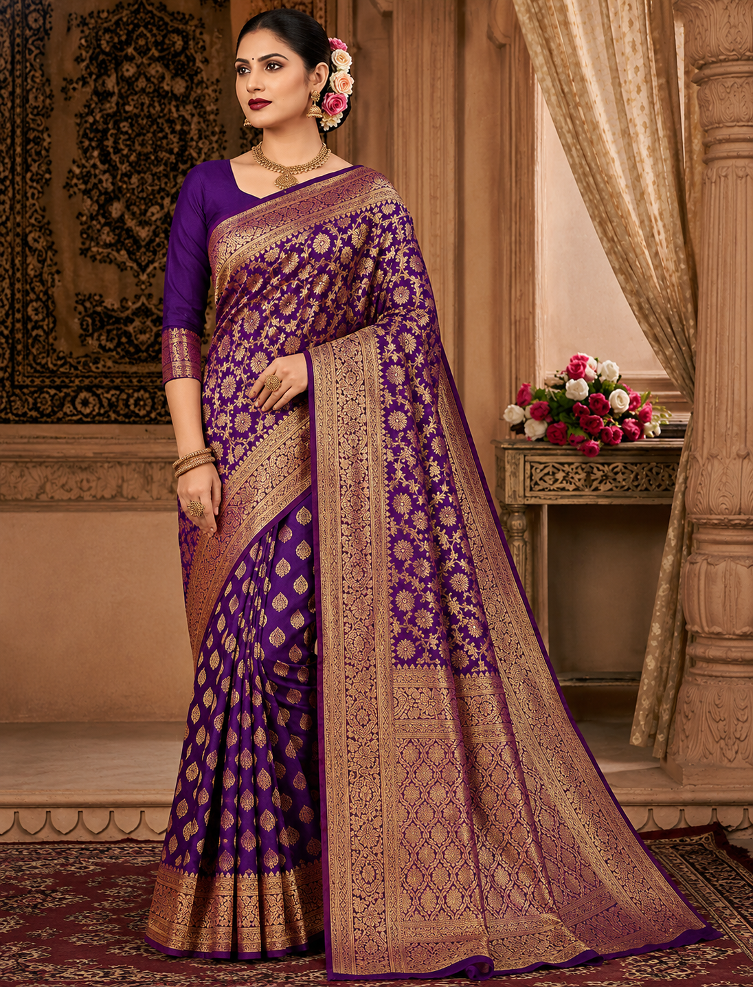 Banarasi Silk Saree With Blouse