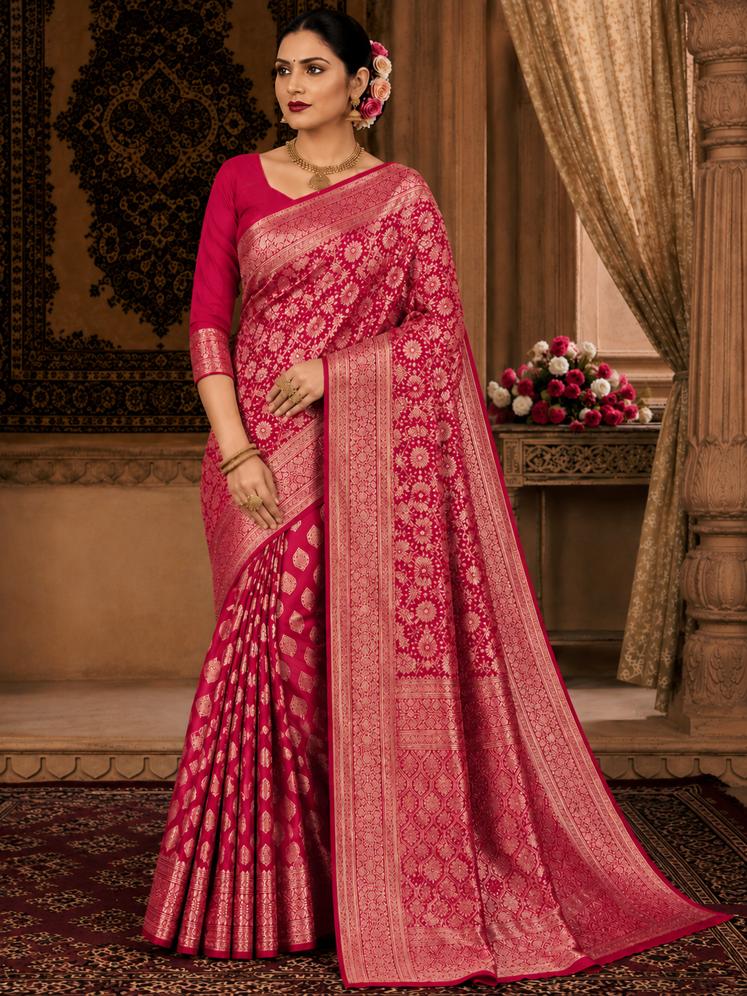 Banarasi Silk Saree With Blouse